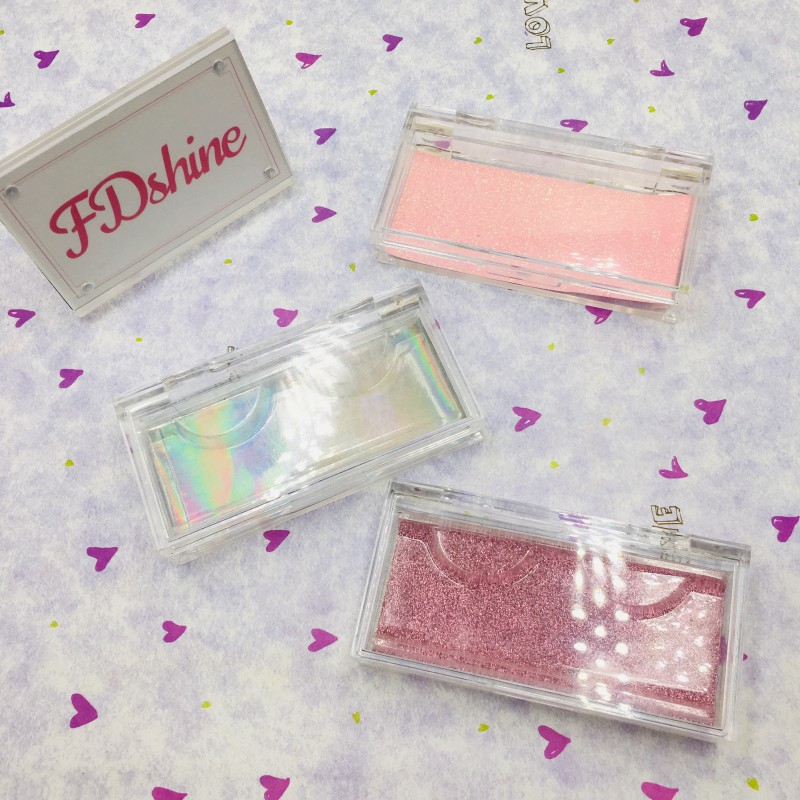 

Thick Lashes Box 20pcs/lot Transparent with Different Color Cards Empty Eyelashes Packaging
