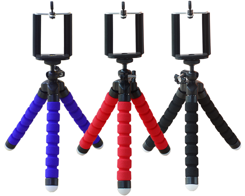 

Flexible Tripod Holder For Cell Phone Car Camera Gopro Universal Mini Octopus Sponge Stand Bracket Selfie Monopod Mount With Clip, Mixed color