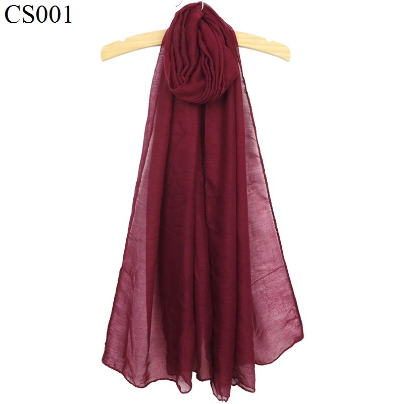 

Gift classic versatile solid color scarf Balinese cotton changeable silk scarf cotton warm shawl red