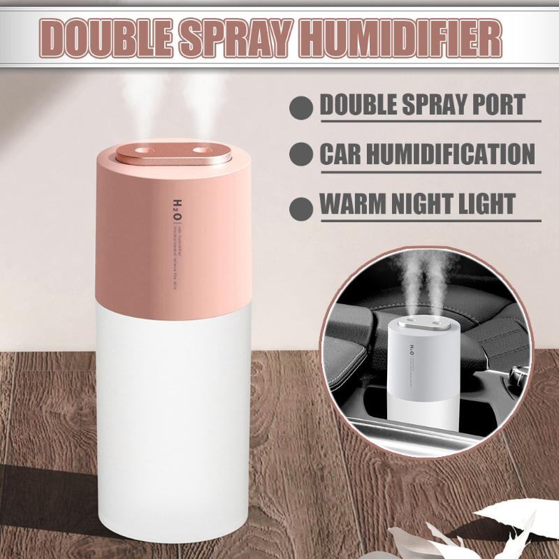 

USB Portable Wireless Humidifier Dual Nozzle Humidifier Usb Charging Large Capacity Household Mute #Z