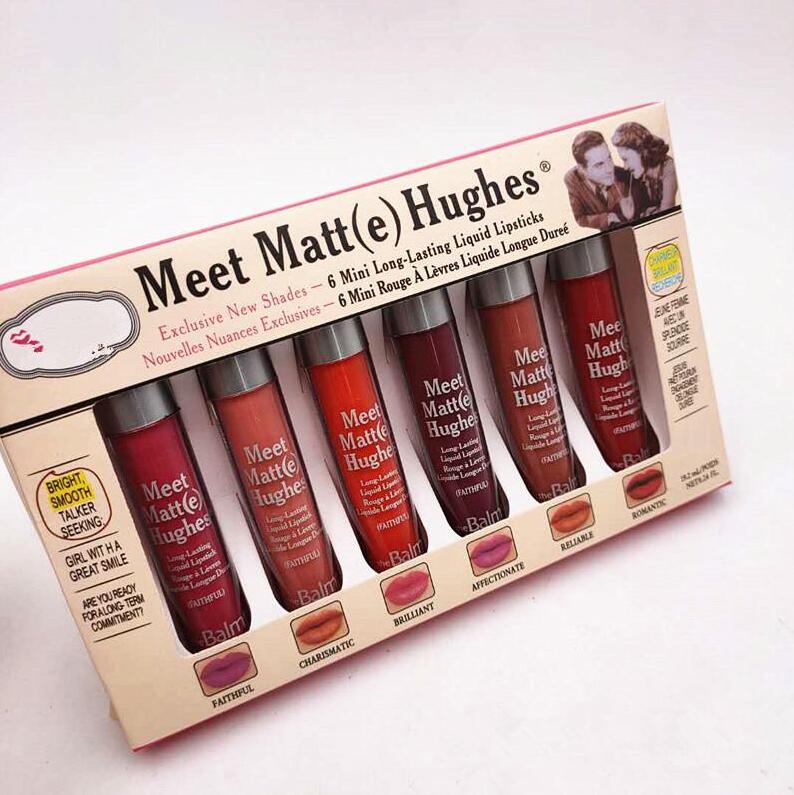 

Makeup Matte Lip Gloss Meet Matt(e) Hughes Mini set Long Lasting Liquid Lipstick with the Brand in stock 6pcs/set, Mixed color