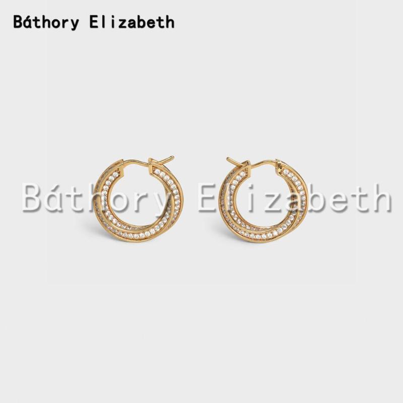 

Hoop Earring For Night Bar Party Women Circle Earrings Micro Setting Cubic Zirconia Crystal Bijoux Jewelry
