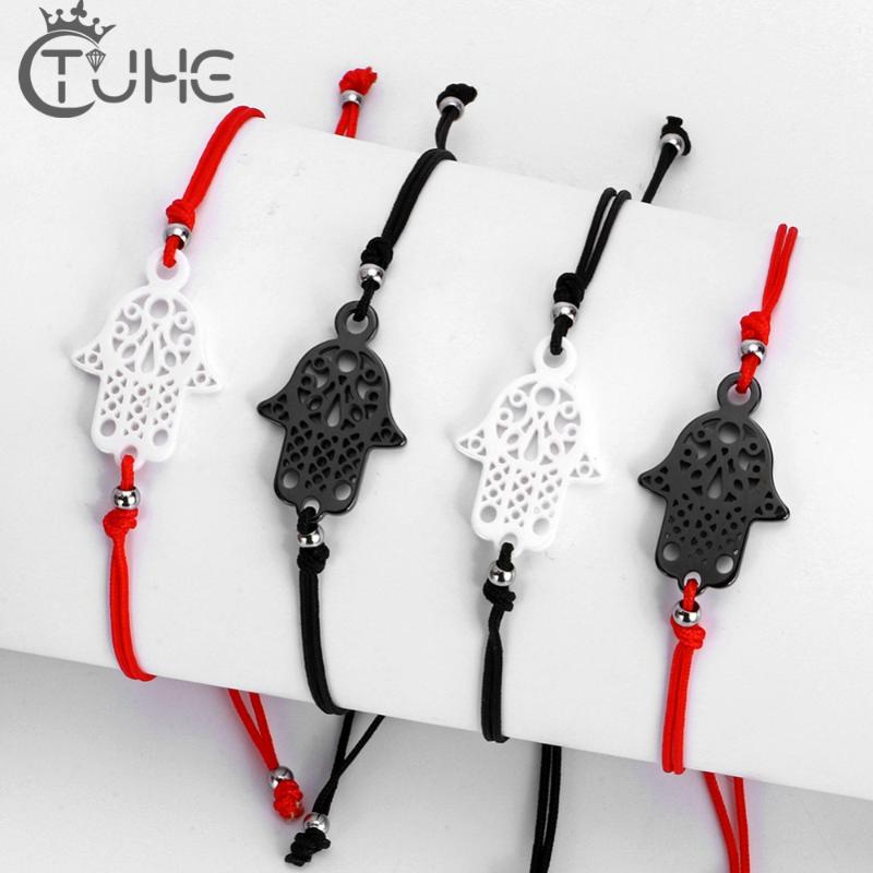 

100pcs/Lot Hot Lucky Kabbalah Red String Thread Bracelets Amazing Price Ceramic Charm Women Handmade Fatima Friendship Jewelry