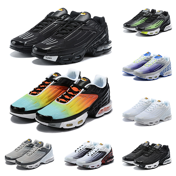 

WITH BOX designer 2023 Tn Plus 3 Running Shoes De Chaussures Triple White Black Purple Nebula USA Neon OG Mens Womens Trainers Sneakers Sports Size 36-45, 11 bred 39-45
