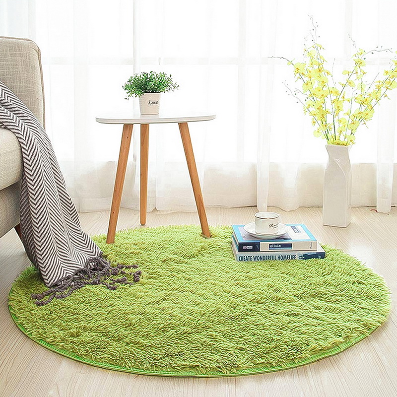 

Silky Round Fitness Yoga Carpet Fluffy Round Rug Carpets Faux Fur Rugs Kids Room Long Plush Rugs for Bedroom Shaggy Area Rug