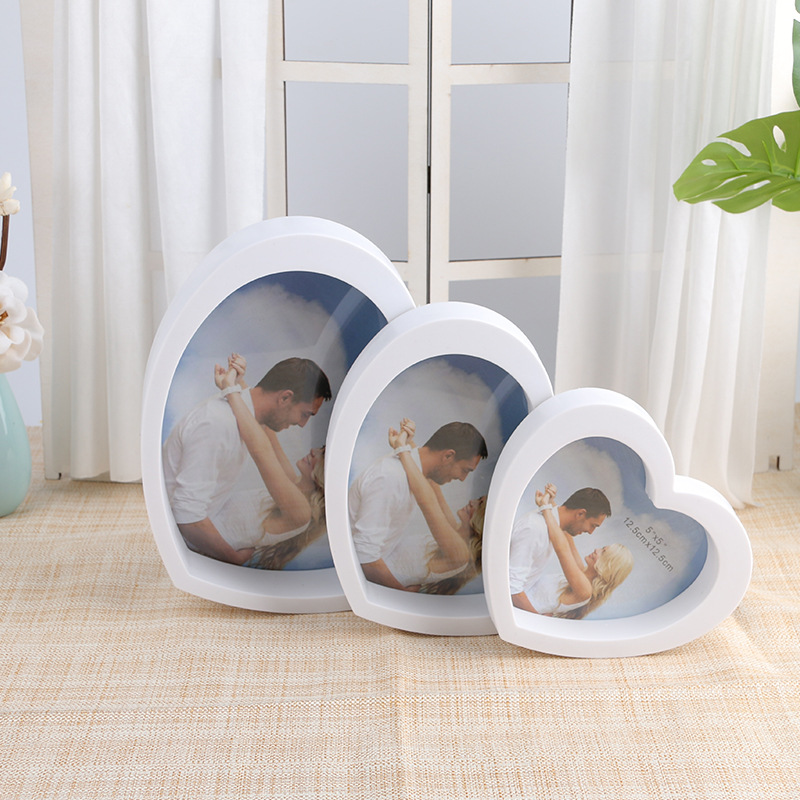 

Creative Heart-Shaped Wedding Photo Frame Photo Frame PP Stereo Wall Set Platform
