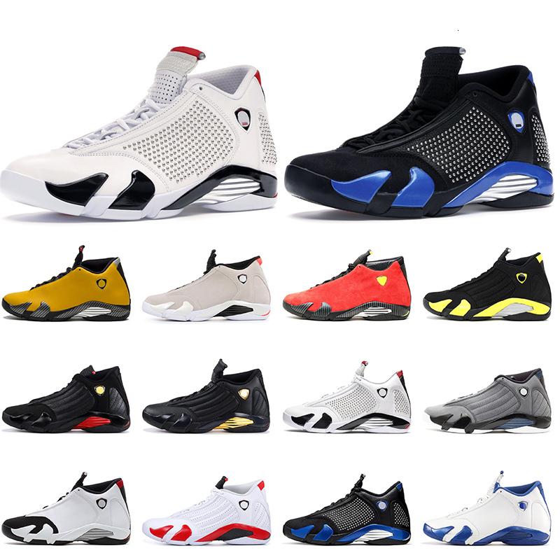 

2021 New Jumpman 14s Mens Basketball Shoes Red Suede SPM 14 Black Blue White Candy Cane Desert Sand Thunder Sports Trainers Sneakers, A1 spm black blue