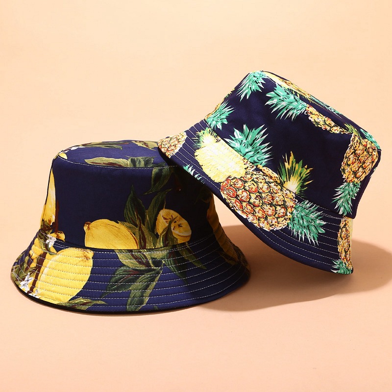 

Women Summer Foldable Bucket Hat Women Outdoor Sunscreen Cotton Fishing Hunting Cap Men Basin Chapeau Sun Prevent Hats, Banana