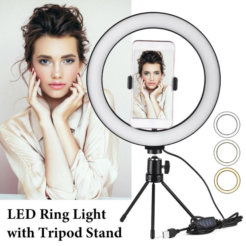

10inch 26cm New Selfie Ring Light Flash Led Camera Phone Photography Desktop Lamp For Smartphone Studio YouTuber Tik Tok Video