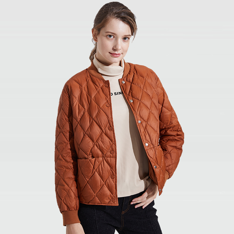 

Women Ultra Light Down Jacket 2020 Newest Casual Loose Single Breasted Ultra Lightweight Short Basic Down Coat Outwear, Beige