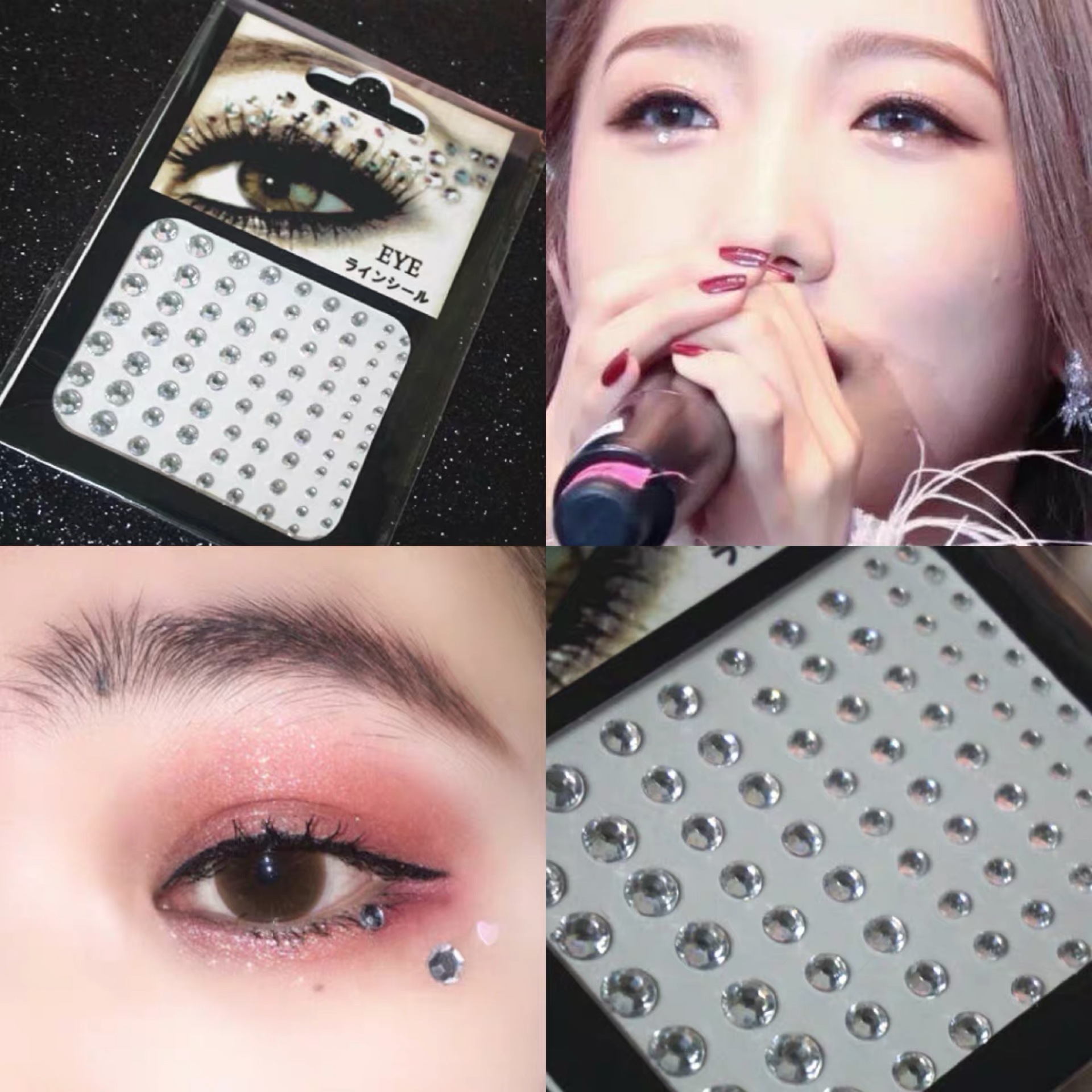 

DIY eye brows paste forehead face sticker diamond acrylic diamond masquerade makeups crystal performance makeup plack