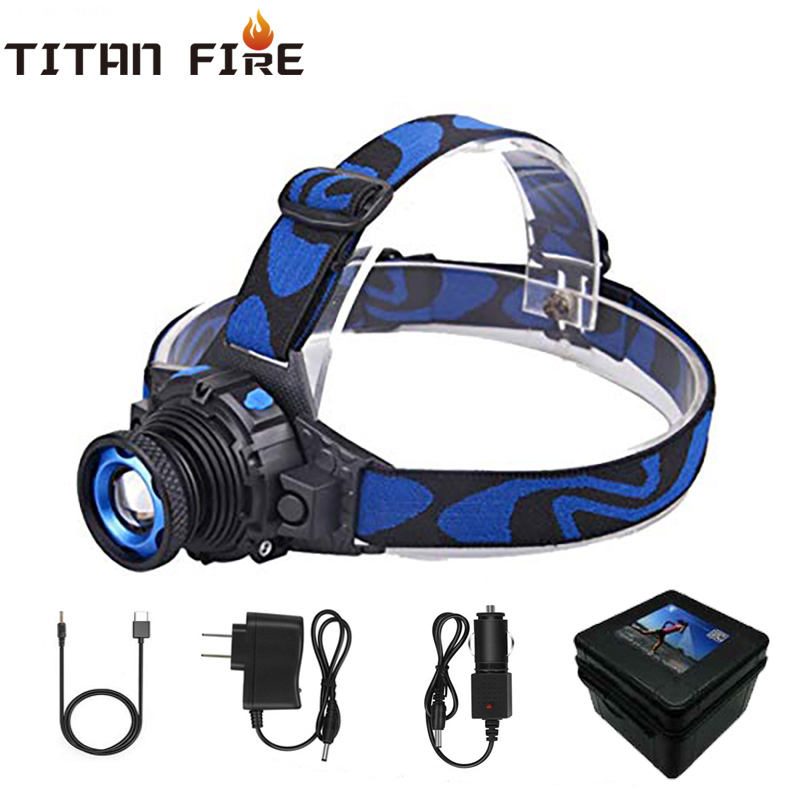 

Waterproof LED Headlamp 8000LM Built-in Battery Headlight Rechargeable Q5 Rotary Zoom 3 Modes Fishing Camping Cycling