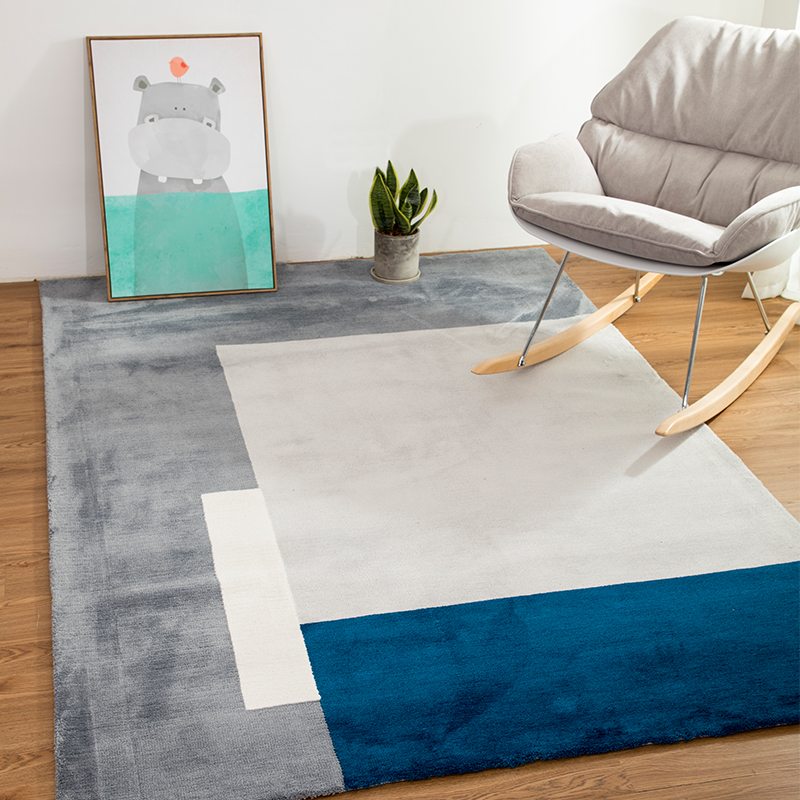 

Japanese style plaid 1.5cm thickness bedside rug , living room coffee table carpet, big size Nordic decoration ground mat, As picture
