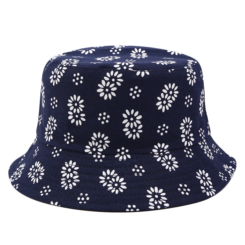 

Two Sided Reversible Daisy Bucket Hat for Men Women Fisherman Hat Panama Bob, Black