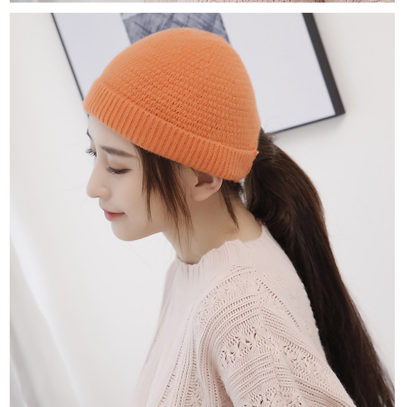 

Fashion Elegant Ladies Hats and Caps Beanie Hat Women Autumn Winter Warm Hat Candy Color Crochet Elasticity Woolen Knitted, White