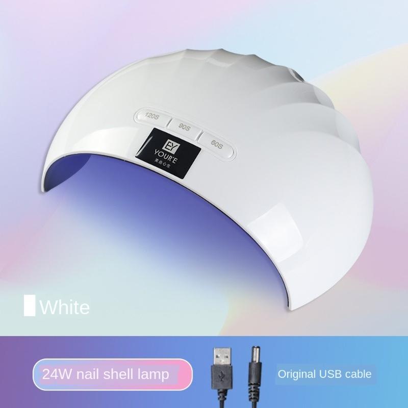 

24W Nail Lamp LED Phototherapy Lamp Double Light Source Roasted Nail Polish Glue Phototherapy Machine uv light for gel nails, White 01