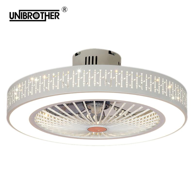 

55cm Modern Remote Control Ceiling Fan Lamp With Controller White Led Lights Round Light for Living Bedroom Room Lighting 220v