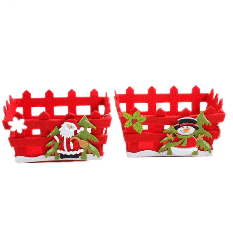 

2Pcs Christmas Candy Fruits Storage Basket Container Box Home Decor Christmas Candy Storage Basket