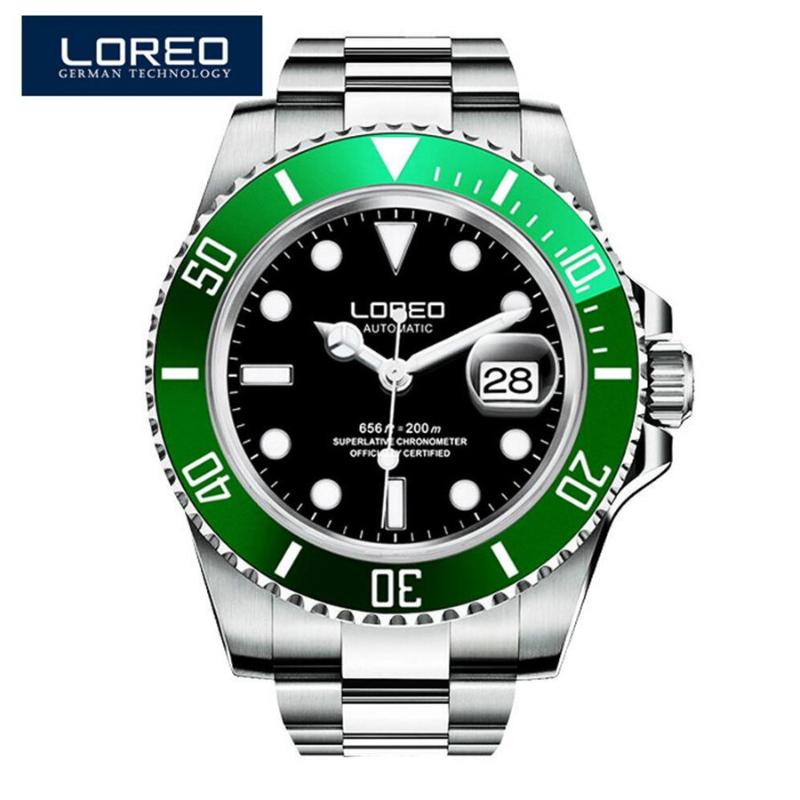 

Automatic Watch Men LOREO Diving Mechanical Men Watches Full Steel Sapphire Relogio Masculino Waterproof reloj 2020 NEW, Nylon strap 02
