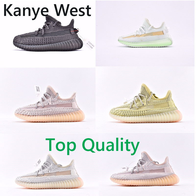 

Wholesale Top Quality running shoes kids sports sneakers Yecheil Cloud White Black Clay Synth Reflective Gid Glow Blue Childrens trainers, Customize