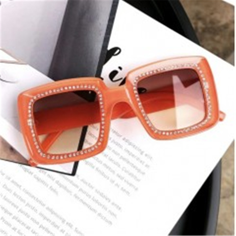 

Sunglasses High Quality Brand Design Women Luxury Glasses Lady Square Sunglass Woman 2021 Gradient Pink Blue Lens Eyeglasses