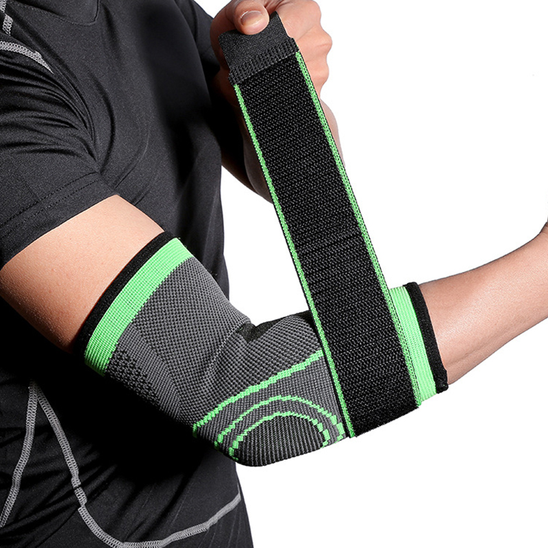 

Elbow & Knee Pads Brace With Strap For Tendonitis 2 Pack, Tennis Compression Sleeves, Golf Treatment (Extra Large), Green