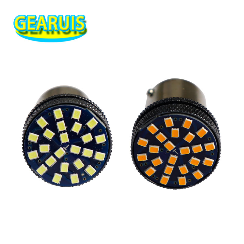 

10X AC 9V to 36V New 1156 BA15S 24 smd 2020 LED 0.2A 1157 BAY15D 7440 7443 Tail Signal Brake Stop Reverse DRL Light White Amber, As pic