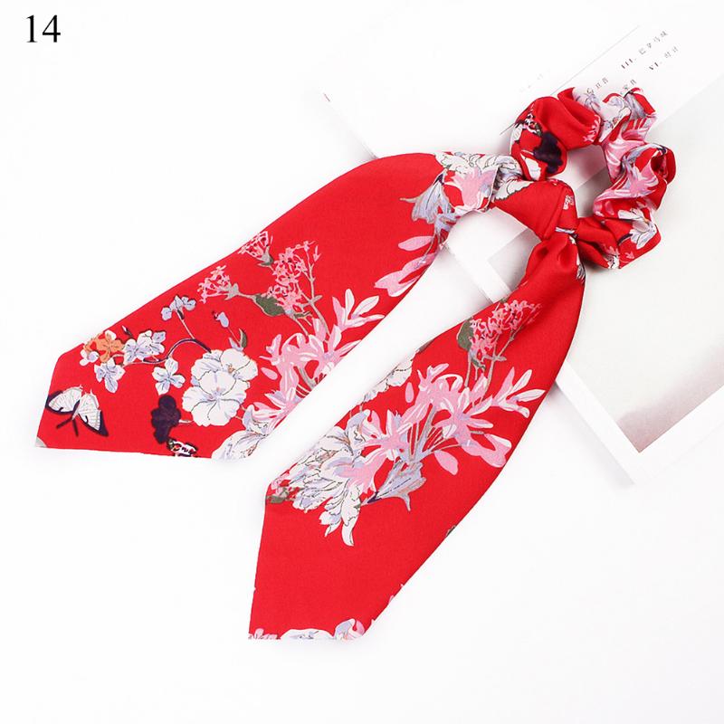 

DIY Bow Satin Long Ribbon Women Hair Ties Ponytail Scarf Girls Hair Scrunchies Elastic Bands Ring Accessories