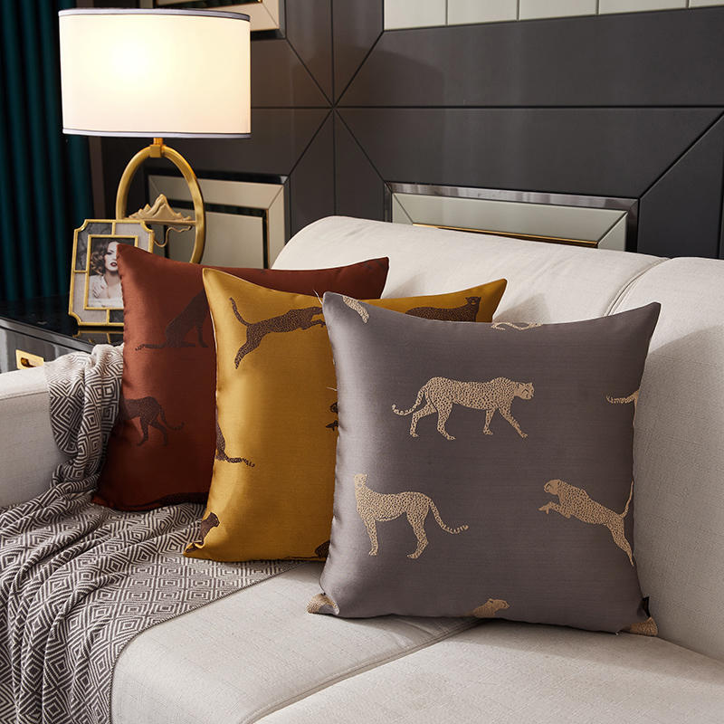 

45x45cm pillow pillowcase Light Luxury Model Pillow Leopard Sofa Cushion Hold Living Room Lumbar Bay Window Case