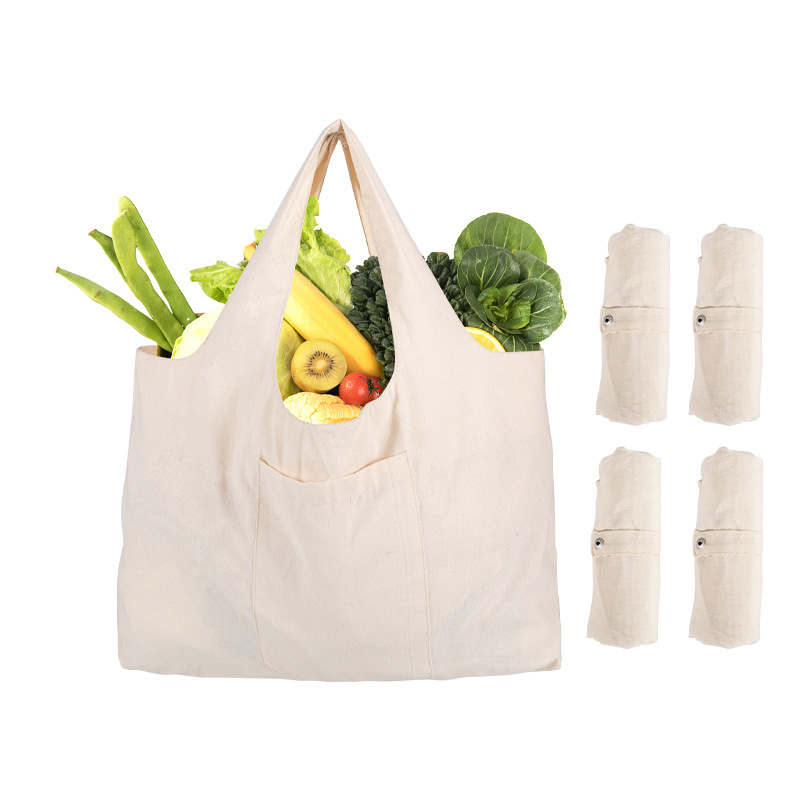 

Reusable Folding Shopping Bags Grocery With Pouch Large Size Eco Portable Shoulder Handbag Polyester Travel Tote