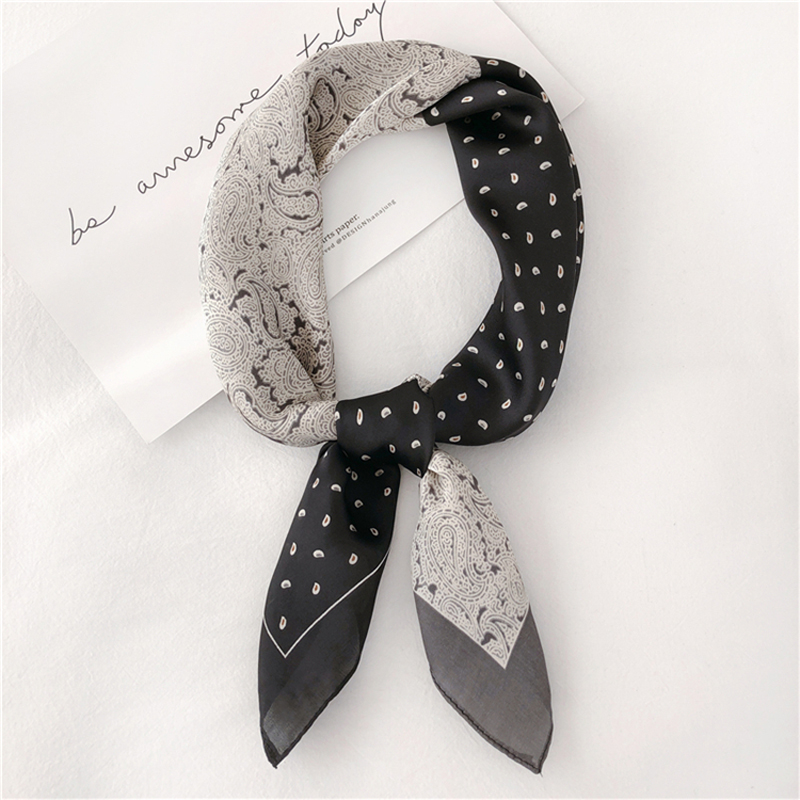 

Dolphin Fashion Women Square Scarf 70*70 Cashew Flowers Vintage Chiffon Silk Scarves Headband Small Bandana Neckerchief