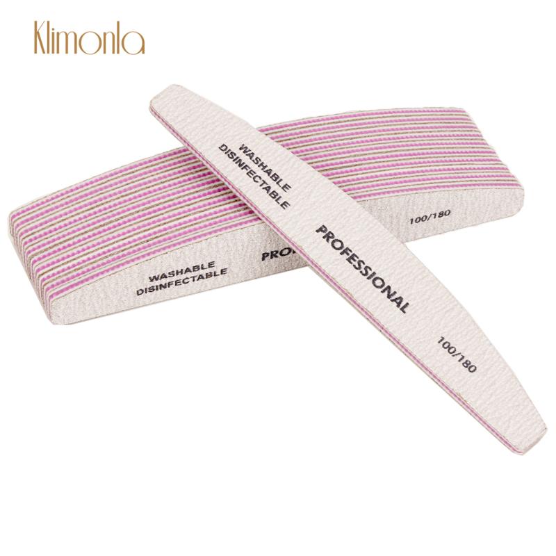

10Pcs/Lot Nail Files For Manicure Sanding Polishing Buffer Block UV Gel 100/180 Grit Nail Care Tools Accessories Boat Files