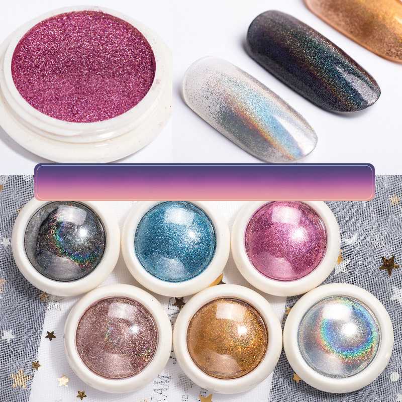 

Holographics Nail Powder Laser Nail Glitters Chrome Pigment UV Gel Polish Powder Art Decoration