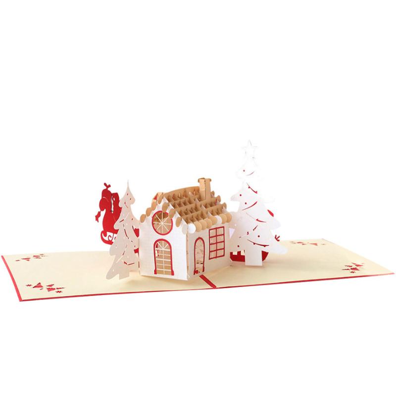 

New Merry Christmas Greeting Cards 1PC 3D Cards Wedding Lover Happy Birthday Anniversary Greeting Best Gift 1025#30