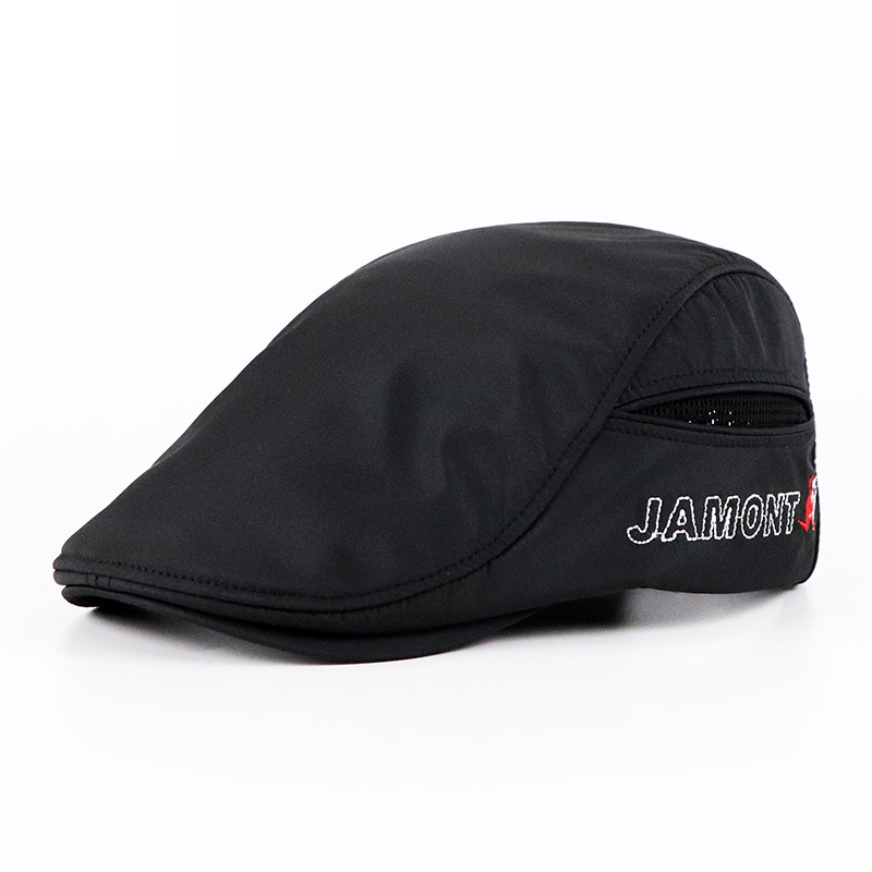 

Male Spring Summer Dry Quickly Polyester Ivy Caps Dad Mesh Flat Peaked Newsboy Hat Big Head Men Plus Size Beret Cap 56-61cm, Black