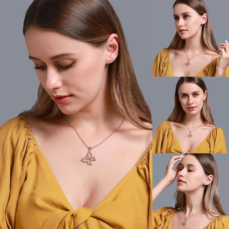 

Hollow Butterfly Pendant nenclace Metal Chain Necklace For Women jewelry gift Z5O2