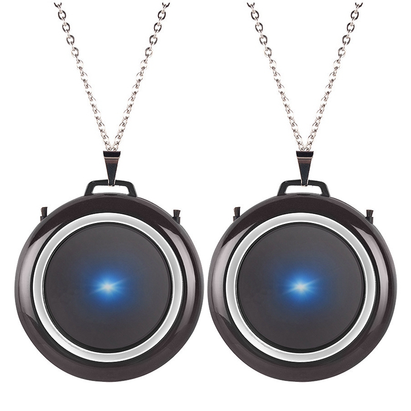 

Necklace Air Purifier, Hanging Neck Portable Car Oxygen Bar Negative Ion Air Purifier-Bright Brown Black (2 Pack
