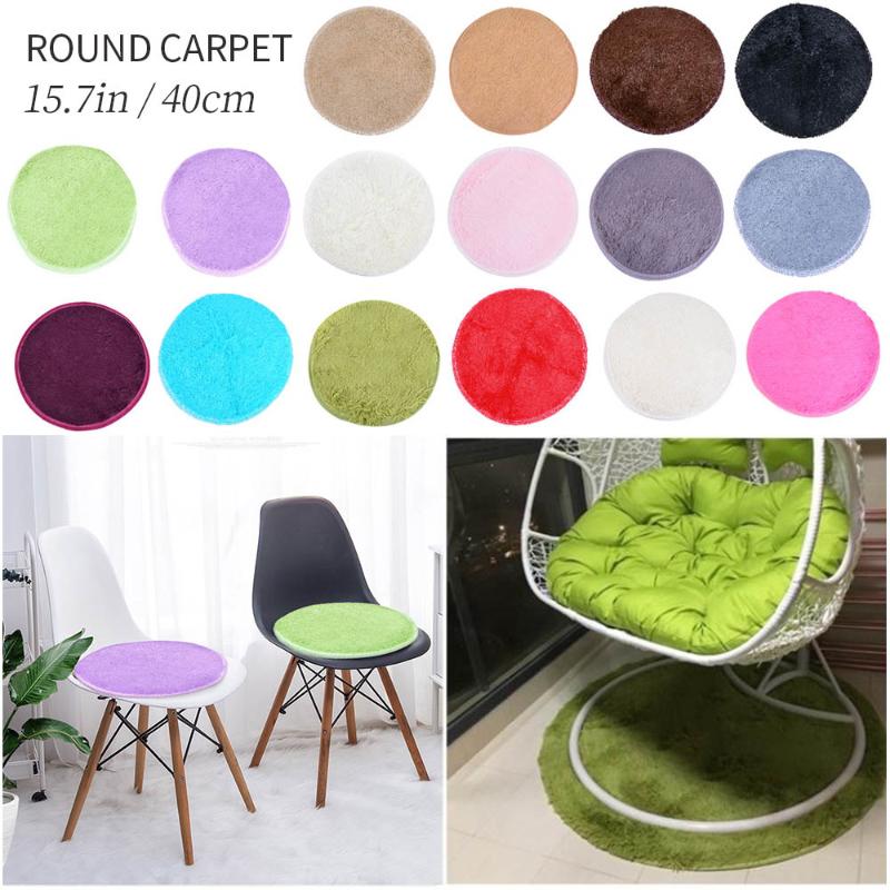 

Hot Sale 40cm Round Carpet Anti-slip Bedroom Chair Cushion Yoga Mat Floor Door Carpet For Living Room Mat Kids Room Play Cover, Rose red
