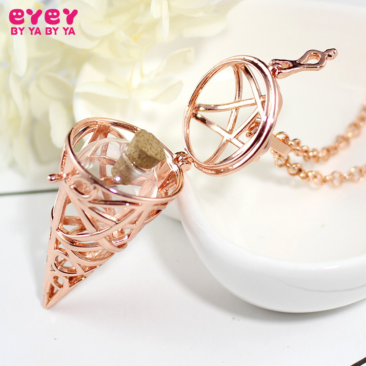 

1PC 45x23MM Gold Star Pentagram Locket Memorial Locket Cone Pendant Memorial Ash Keepsake Cremation Jewelry