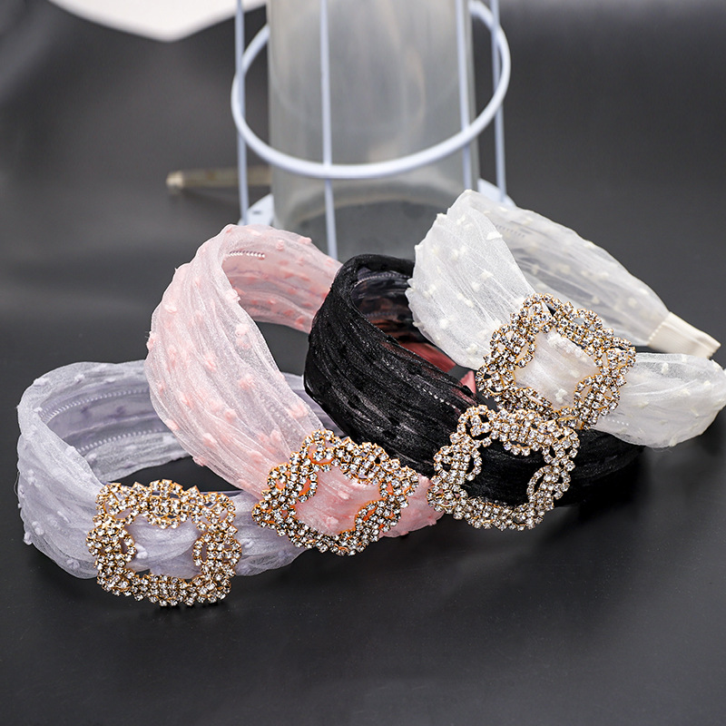 

Lace Square Big Diamond Hairbands For Women Hair Accessories For Girls Hair Band Big Bow Flower Headbands Women