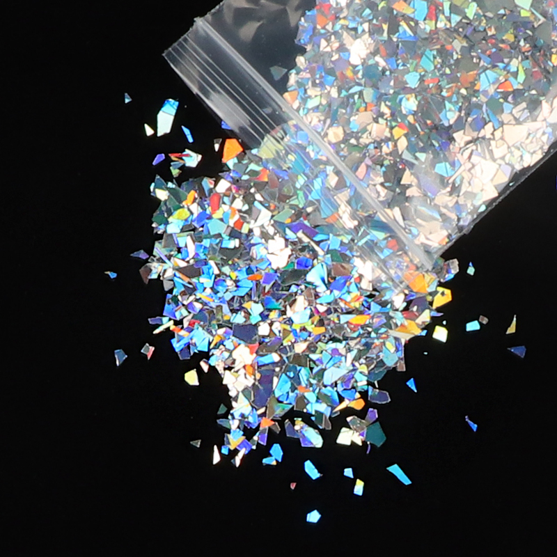 

10g/bag Holographic Irregular Sequins Nail Glitter Flakes Sparkly 3D Colorful Gold Sequins Nail Foil DIY Art Decoration