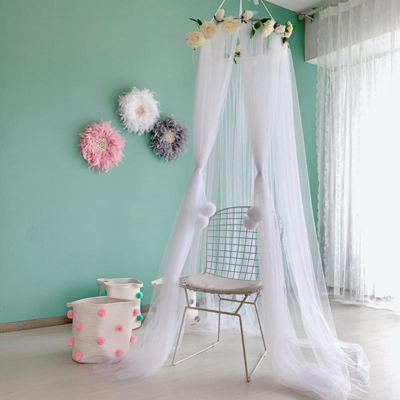 

Mosquito Net Nordic Rose Flower Ring Kids Bed Canopy Hanging Tent Room Decor