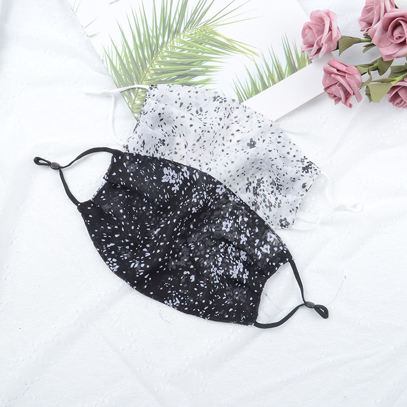 

Korean Spring and Summer Thin Women's Style New Fashion Double-layer Chiffon Mesh Cleanable Breathable Lace Sunscreen Mask