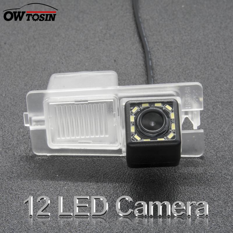 

12 LED light Car Backup Rear View Camera For Ssangyong Rexton Kyron Korando Actyon Rodius Car Parking Waterproof Night vision