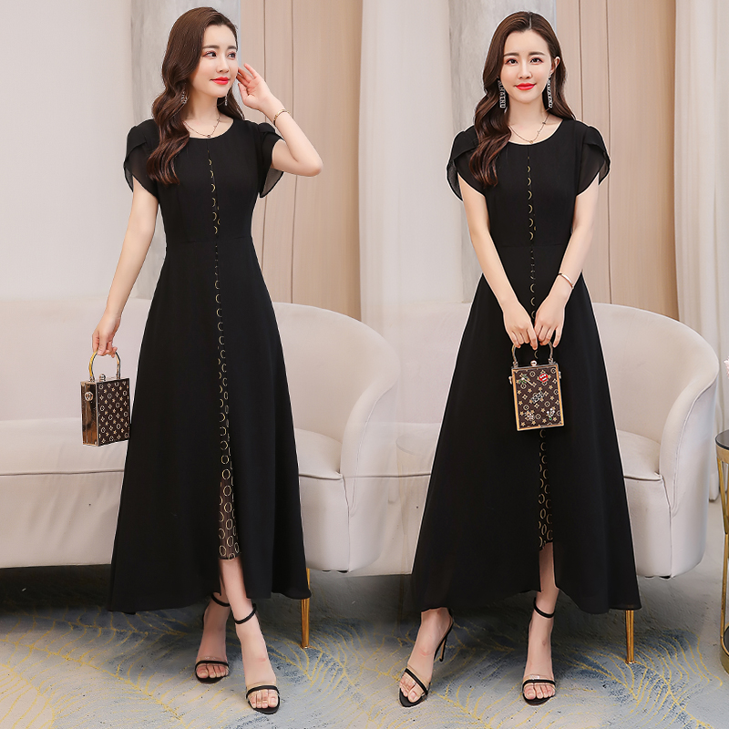 

Summer Vintage 4XL Plus Size Boho Long Sundress 2020 Solid Casual Beach Midi Dress Korean Women Bodycon Black Party Maxi Vestido, As show