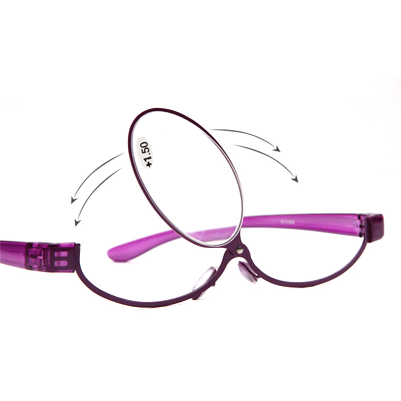 

Hot Sale Read Eyeglasses for Woman Red Stainless Steel Oval Reading glasses Purple Fashion RevolveVintage Magnifier Blue Brand