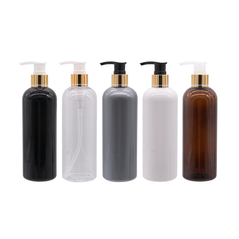 

12Pcs Gold Aluminum Lotion Pump Bottles For Skin Care Plastic Cosmetic Container PET Shampoo Bottle Shower Gel Container 300ml