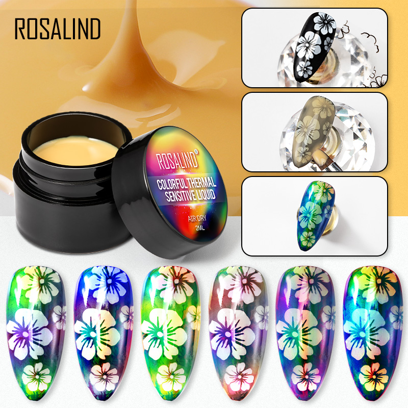 

ROSALIND Thermal Sensitive Gel Polish Hybrid Varnish For Nails Manicure UV Gel Lacquer Air Dry Temperature Change 2ml Nail, Rf865