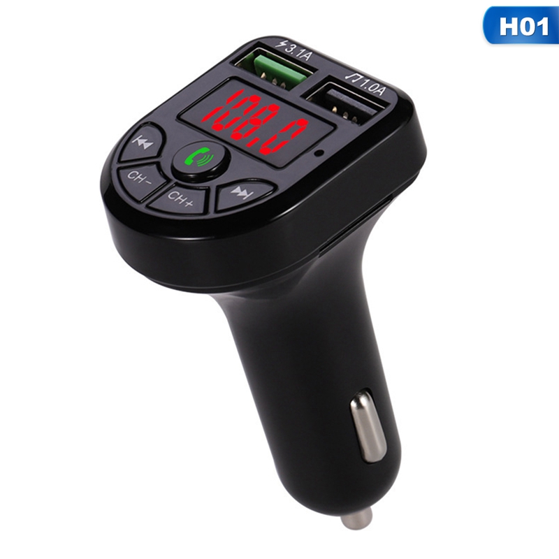 

1pc Bluetooth 5.0 Fm Transmitter Car Kit Mp3 Modulator Player Wireless Handsfree Audio Receiver Dual Usb Fast Charger 3.1a