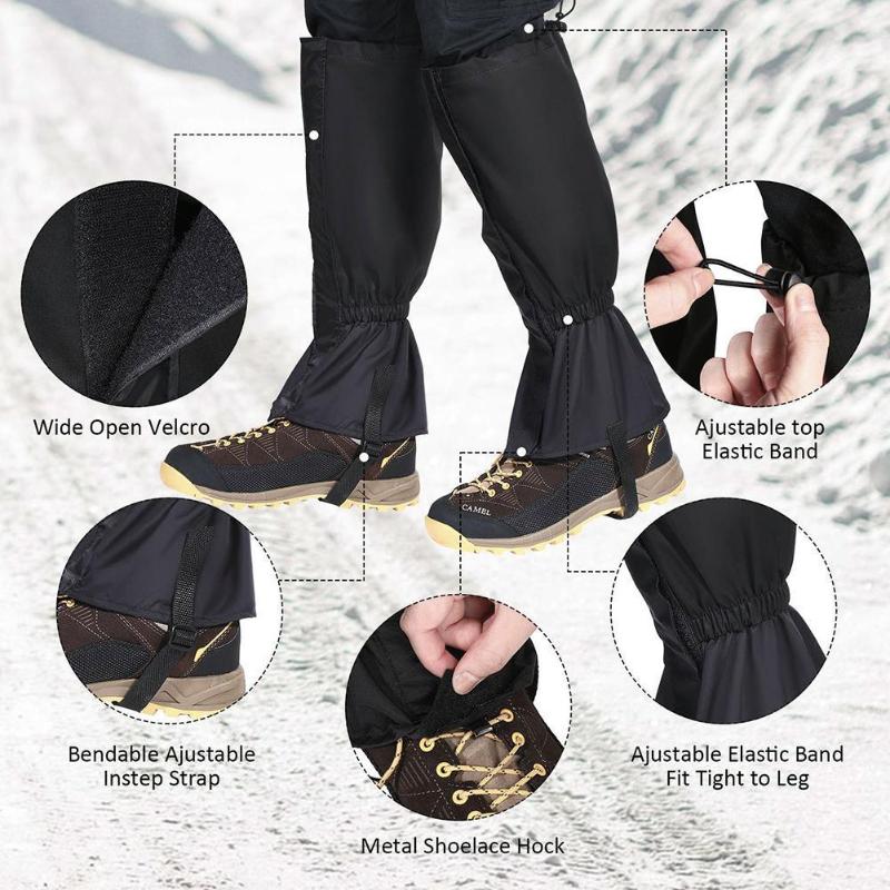 

1 Pair Hiking Ski Leg Protector Elastic Easy Wear Cover Gaiter Waterproof Breathable Leg Walking Outdoor Warmer Huntin U8C9, As photo shows